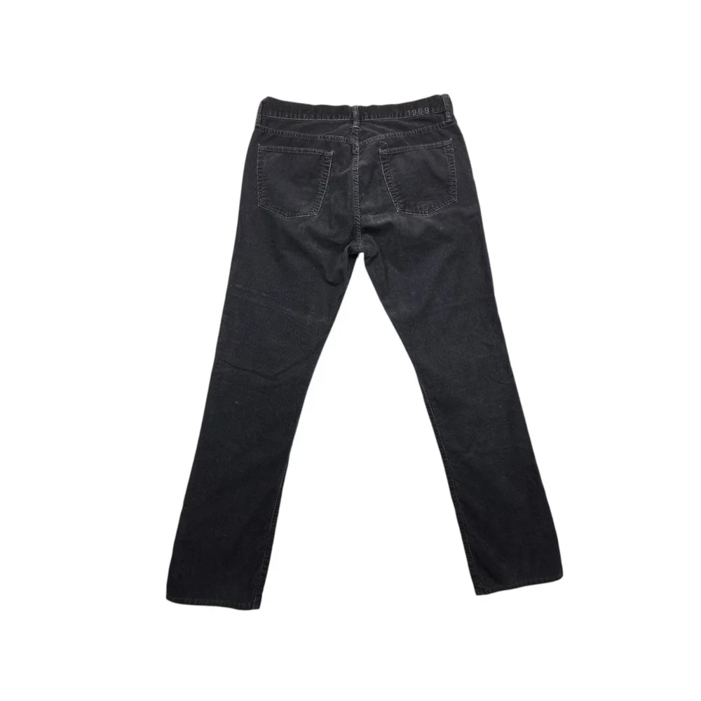 Gap 1969 Mens Straight Corduroy Pants Eclipse Gray 33x32 Cotton Cords
